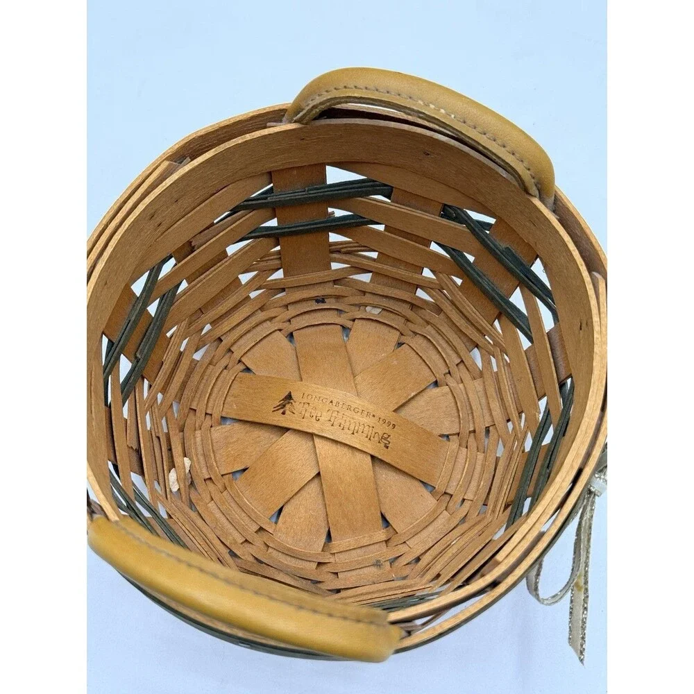 Vintage 1999 Longaberger Peppermint Tree Trimming Small Mini Basket Christmas
